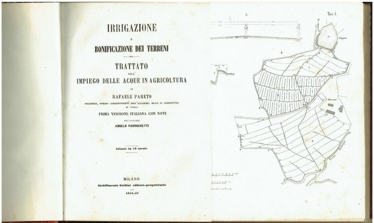 Irrigazione Bonificazione Terreni Trattato Raffaele Pareto 70 Stampe Milano di …