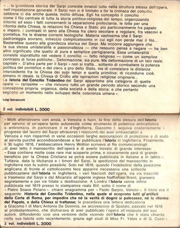 Istoria del Concilio Tridentino 2 VOL.