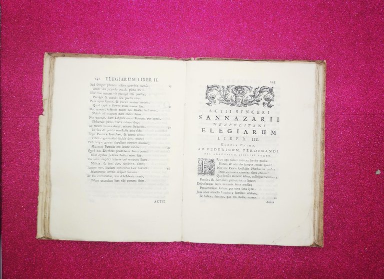 JACOBI, SIVE ACTII SINCERI SANNAZARII NEAPOLITANI VIRI PATRICII POEMATA 1731