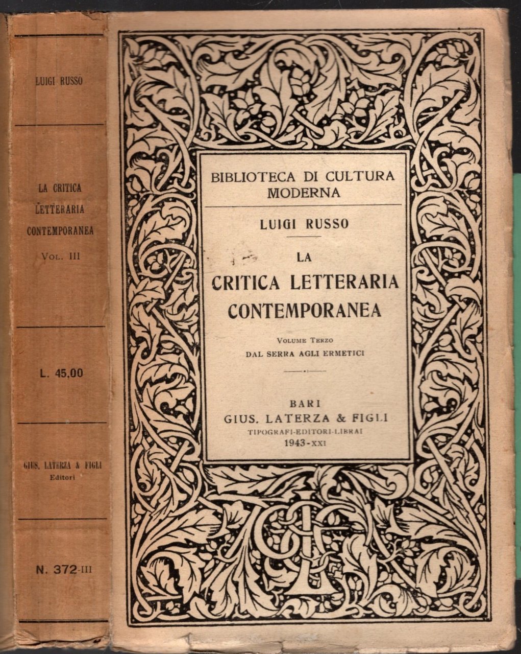 La critica letteraria contemporanea**