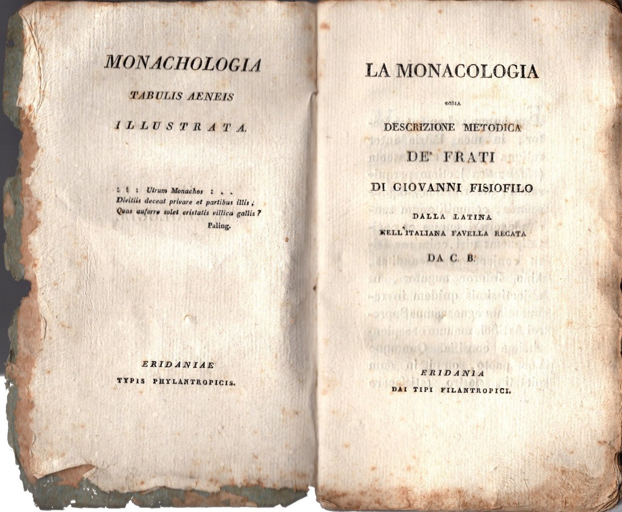 La Monacologia ossia descrizione metodica dei frati alla latina nell'italiana …