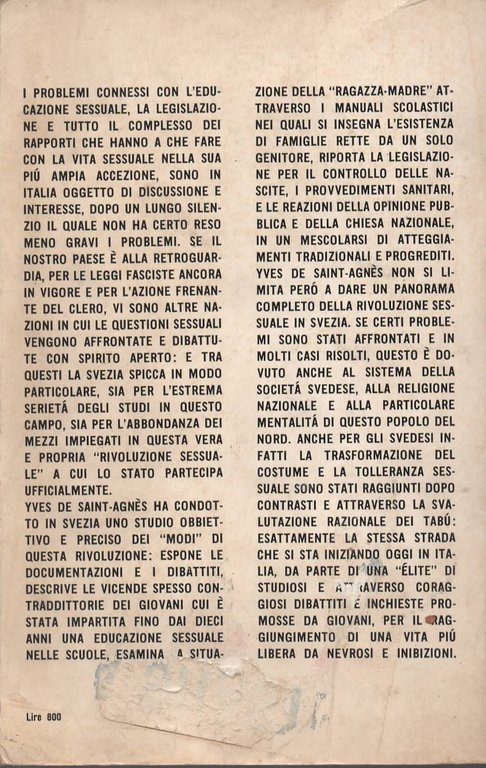 La Rivoluzione Sessuale In Svezia di Yves De Saint Agnes …