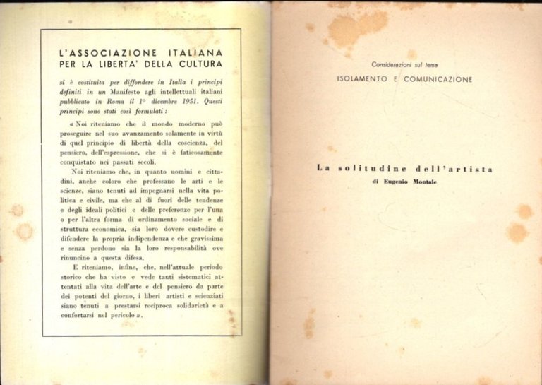 La solitudine dell'artista - Eugenio Montale