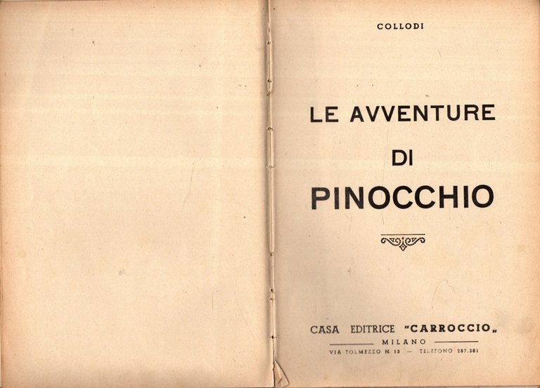 Le avventure di Pinocchio di Carlo Collodi - Carroccio 1942