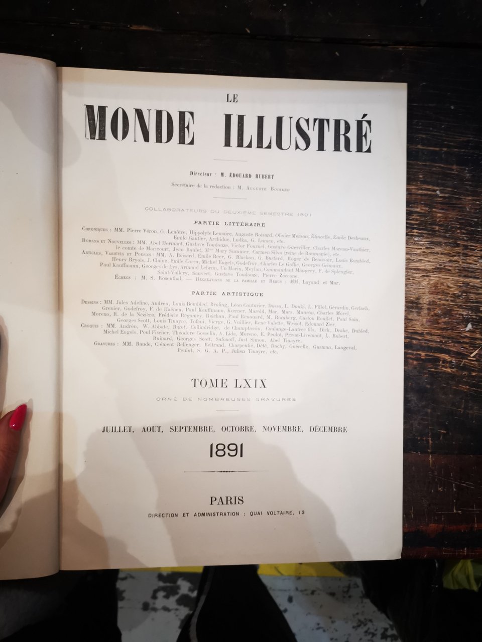 LE MONDE ILLUSTRE 1891 VOL. 2 (ULTIMO SEMESTRE)