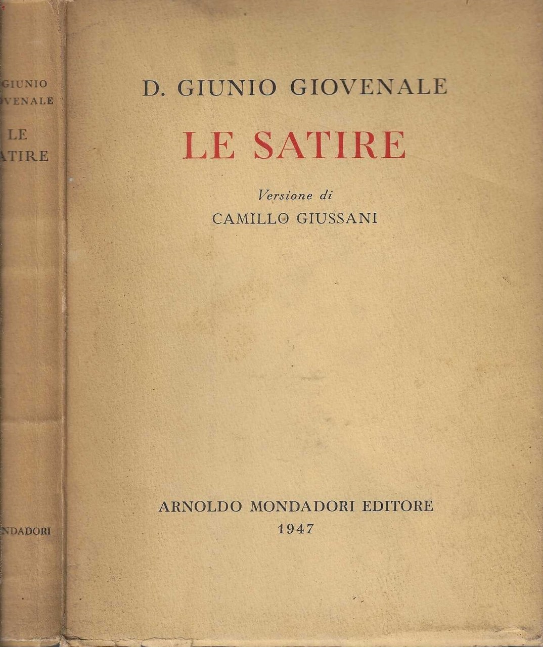 Le Satire. Versione poetica di Camillo Giussani | D. Giuno …