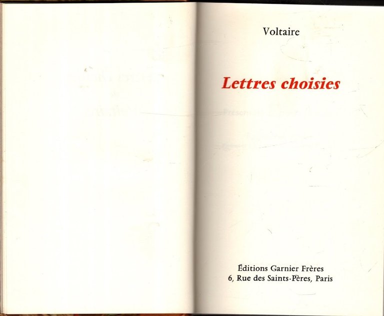 LETTRES CHOISIES - VOLTAIRE