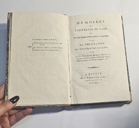 Memories Sur L'influence De L'air Germinatition Graines Geneve 1801 Agricoltura