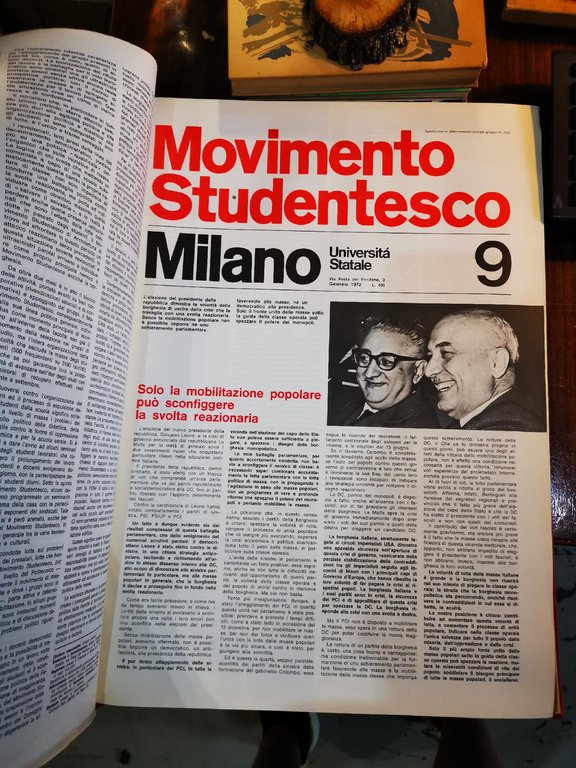 MOVIMENTO STUDENTESCO UN. DEGLI STUDI DI MILANO 1-34 DAL 1971 …