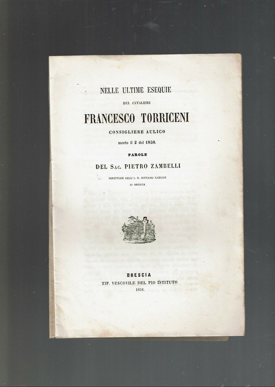 Nelle Ultime Esequie Del Cavaliere Francesco Torriceni