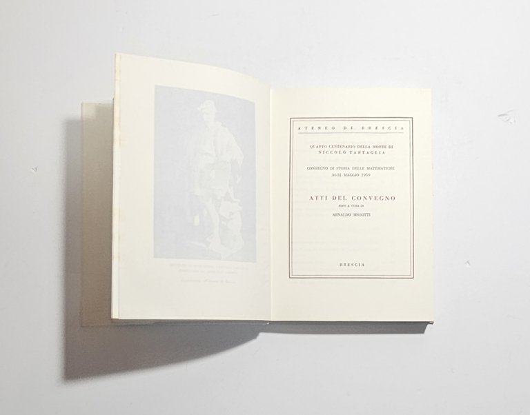 Niccolò Tartaglia atti convegno Brescia 1962 storia matematica Ateneo | Immagine Gallery 5