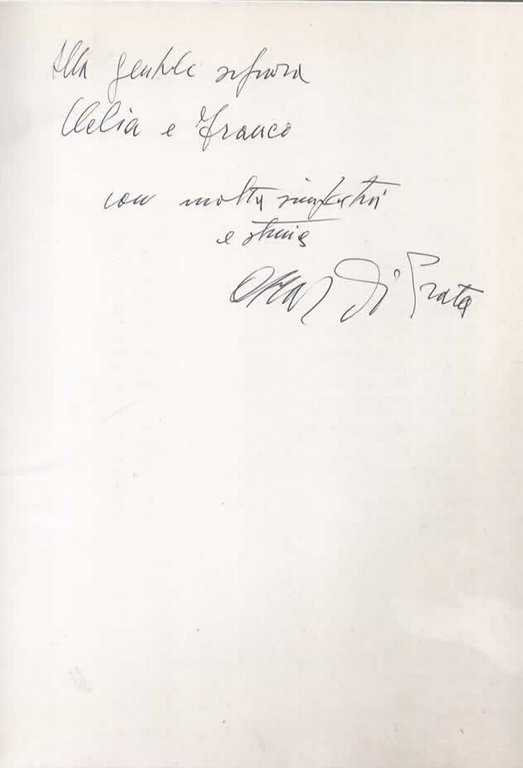 Oscar Di Prata - I Giorni E La Memoria dedica …