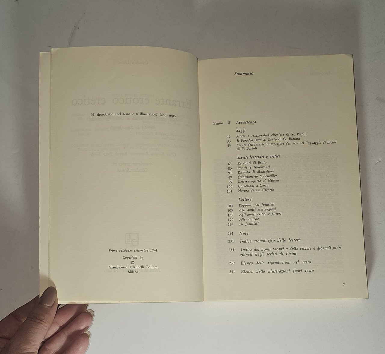 Osvaldo Licini Errante Erotico Eretico Feltrinelli 1974 Arte | Immagine principale