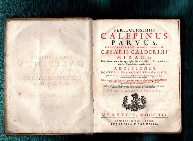 Perfectissimus Calepinus parvus sive correctissimum dictionarium Caesaris Calderini Mirani | Immagine Gallery 1
