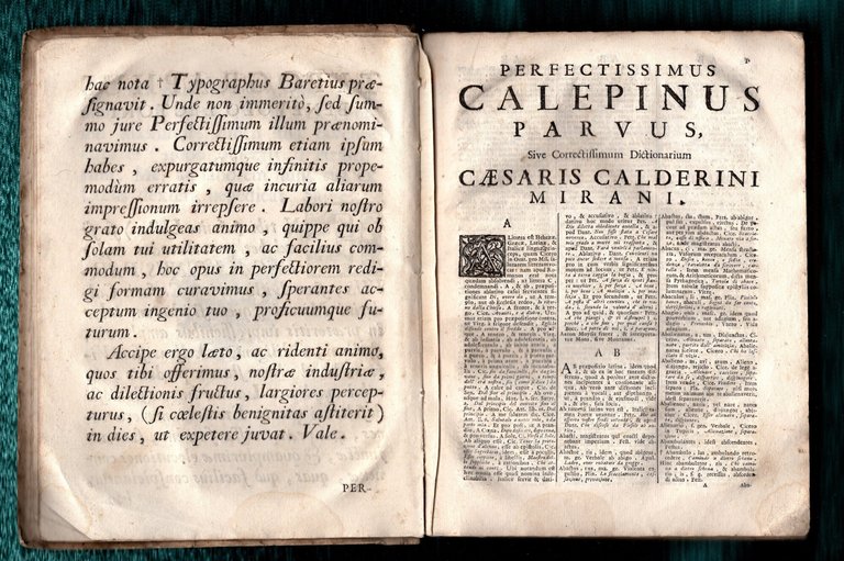 Perfectissimus Calepinus parvus sive correctissimum dictionarium Caesaris Calderini Mirani