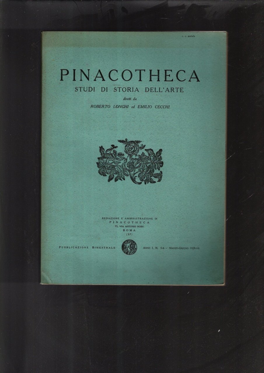 PINACHOTECA STUDI DI STORIA DELL'ARTE ANNO I N 5-6 1929