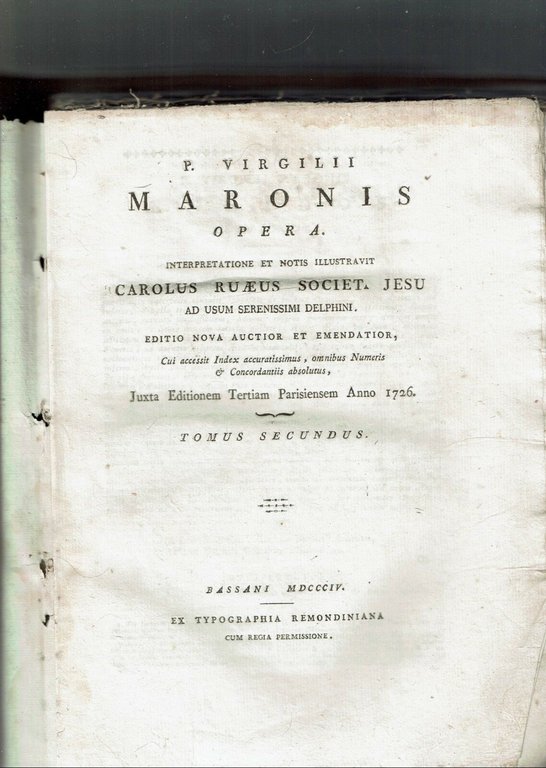 Publio Virginio Maronis Opera 2 Volumi 1804