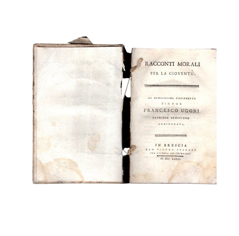Racconti morali per la gioventù di Francesco Ugoni Patrizio bresciano