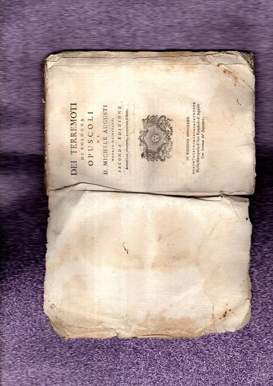 Dei Terremoti Di Bologna Opuscoli Augusti Bologna 1780
