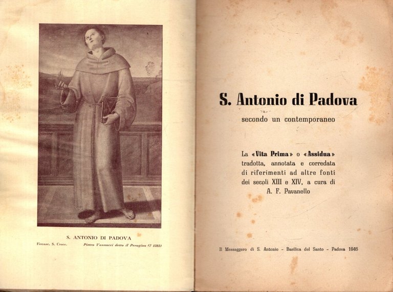 S. Antonio Di Padova Secondo Un Contemporaneo