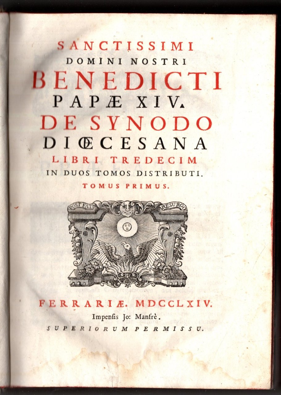 Sanctissimi Domini Nostri Benedicti Papae XIV De Synodo Diocesana - …