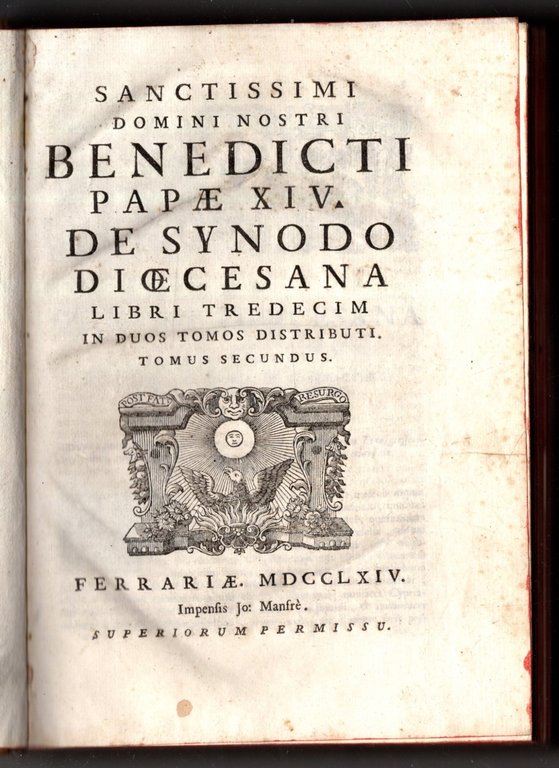 Sanctissimi Domini Nostri Benedicti Papae XIV De Synodo Diocesana - …