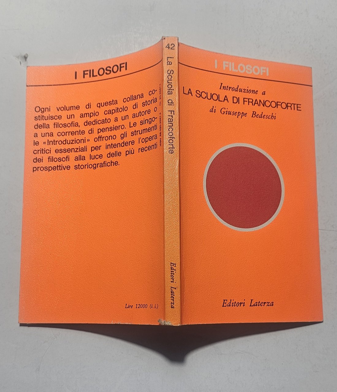 Scuola di Francoforte Bedeschi Laterza Filosofia Teoria Critica Libro | Immagine principale