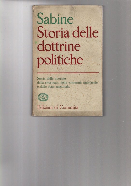 STORIA DELLE DOTTRINE POLITICHE