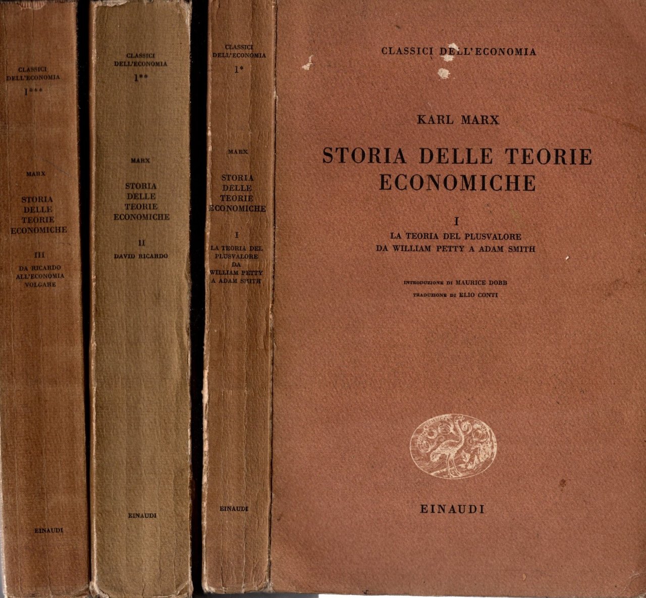 Storia delle teorie economiche tre volumi (sottolineate a matita)