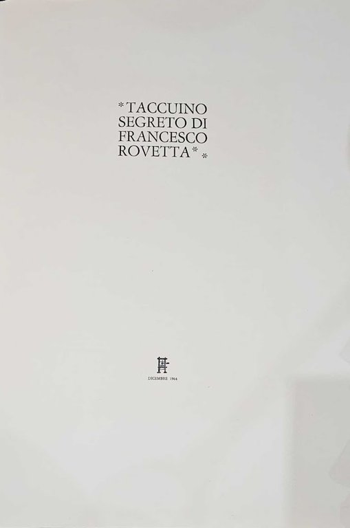 Taccuino Segreto Di Francesco Rovetta