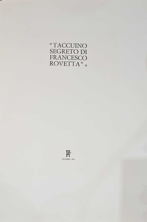 Taccuino Segreto Di Francesco Rovetta