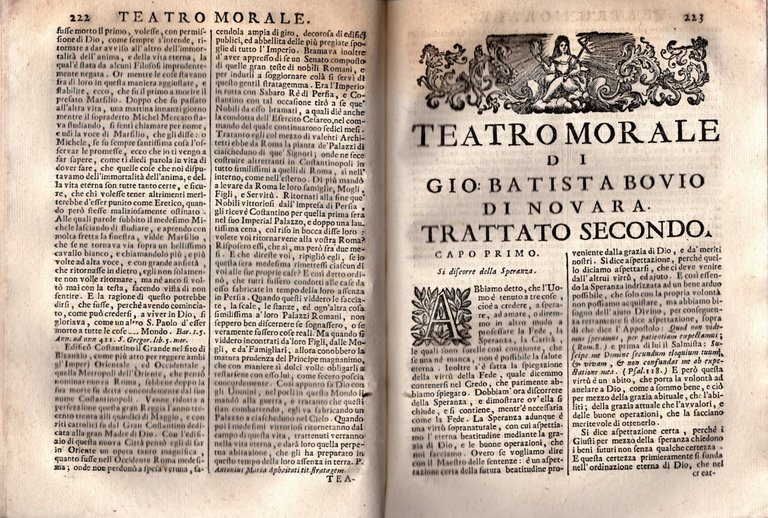 Teatro morale dogmatico istorico dottrinale e predicabile In Venezia 1736