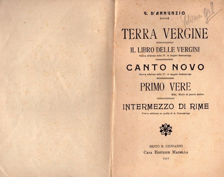 Terra Vergine Il Libro Delle Vergini Canto Nuovo Primo Vere …