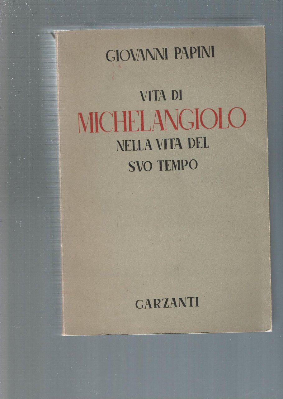 VITA DI MICHELANGIOLO NELLA VITA DEL SUO TEMPO**