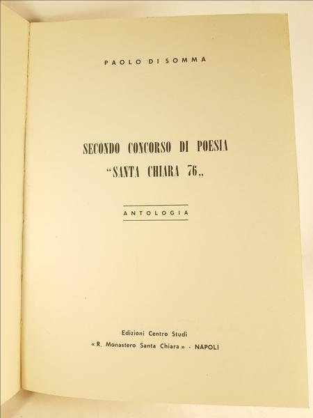 Paolo Di Somma Secondo concorso di poesia "Santa Chiara 76" …