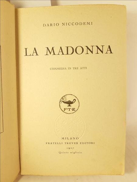 Dario Niccodemi Madonna Treves 1927 5∞ migliaio
