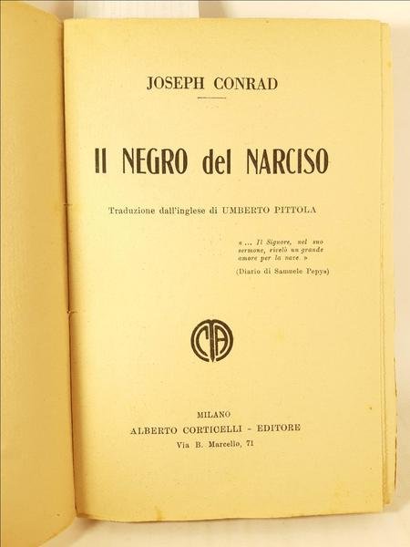 J Conrad Il negro del Narciso Corticelli 1930