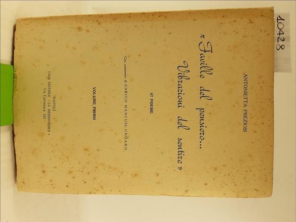 Antonietta Preziosi Del pensiero vibrazioni del sentire 5 volumi 1956