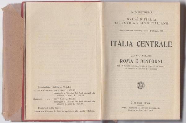 TCI Italia centrale 4∞ volume Roma e dintorni 1925