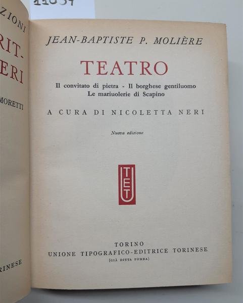 MoliËre Teatro Il convitto di pietra Il borghese gentiluomo La …