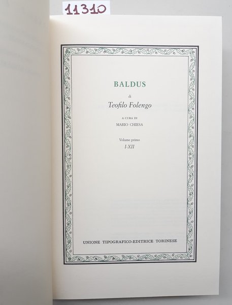 Teofilo Folengo Baldus UTET 1997 due volumi