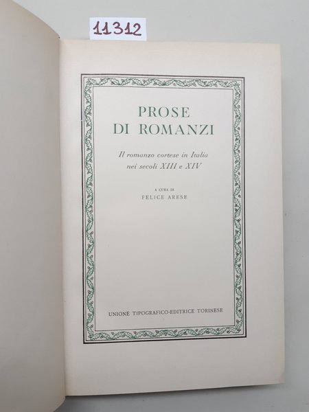 Felice Arese Prose di romanzi il romanzo Cortese in Italia …