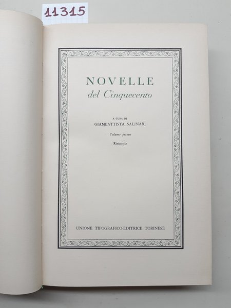 Giambattista Salinari Novelle del 500 UTET 1964 2 volumi