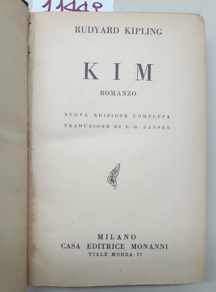 Rudyard Kipling Kim Monanni 1929