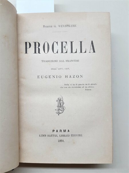 G. Winspeare Procella Battei 1884 Trad. E. Hazon