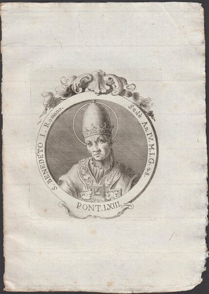 Papa S. Benedetto I Romano Pont. LXIII