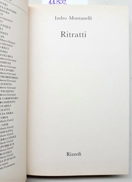 Indro Montanelli Ritratti Rizzoli 1988 1∞ edizione