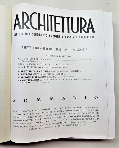 Architettura rivista del sindacato Nazionale architetti annata 1939 | Immagine Gallery 3