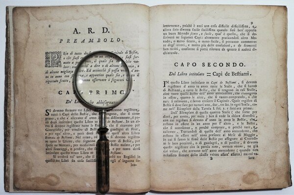 Settecentina Il mercante di Bestie Buine Illuminato Bologna 1765 Due …