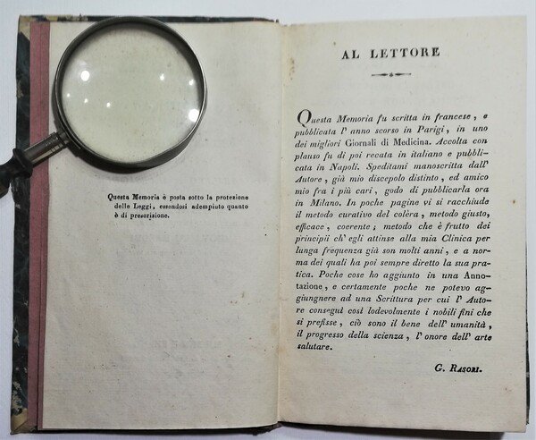 Colera-Medicina-Salassi-Memoria sul metodo curativo del Colera Morbus 1835